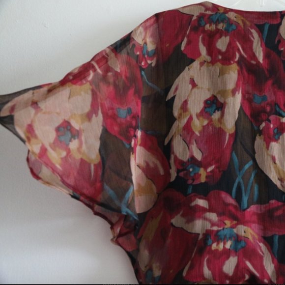 Ralph Lauren Dress Black Multi Floral V Neck 2 XS New - Picture 7 of 8